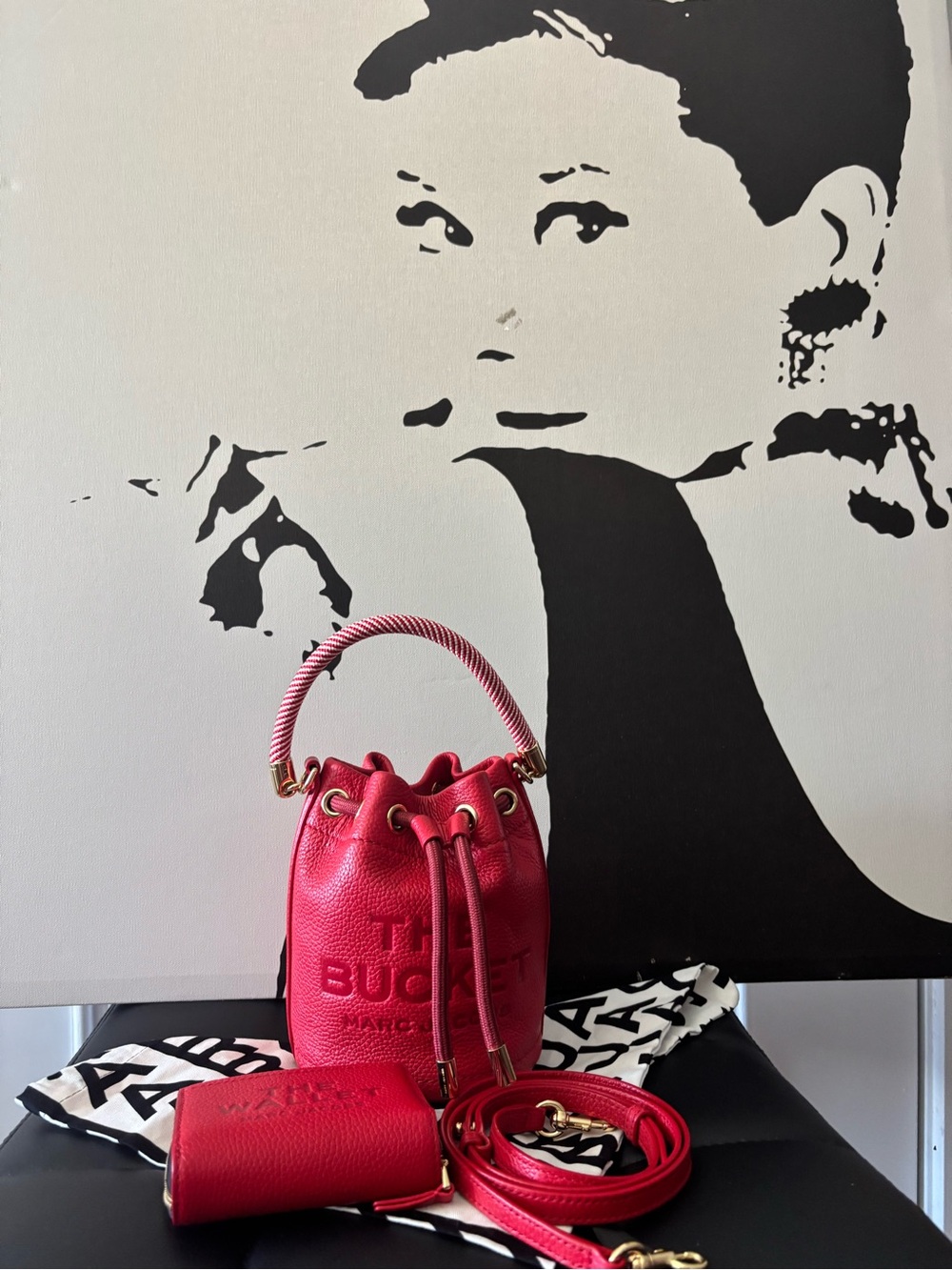 Marc Jacobs Red MINI Bucket Bag with Matching The Wallet